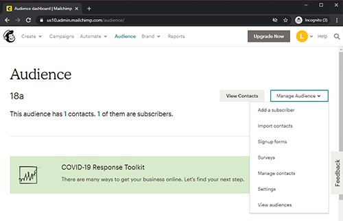How to send HTML emails to one recipient at a time using MailChimp