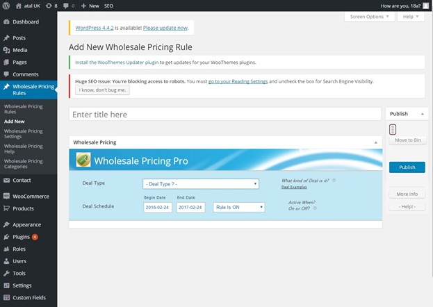 Client based wholesale prices using Woocommerce