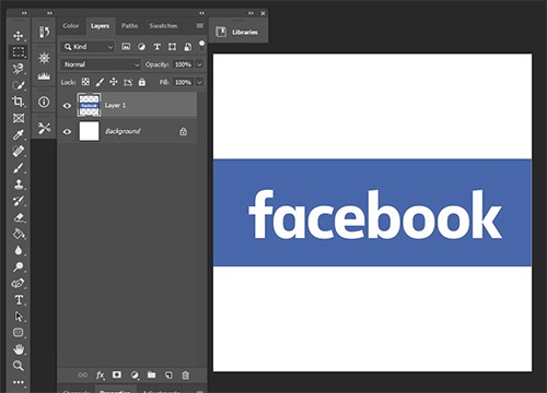 Facebook logo in photoshop